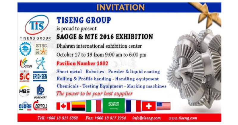 14/10/2016 – SAOGE & MTE 2016 EXHIBITION FROM 17th  TO 19th OCTOBER