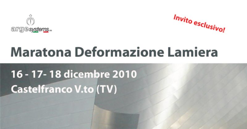 DICEMBRE 2010 – MARATONA DEFORMAZIONE LAMIERA DAL 16 AL 18 DICEMBRE